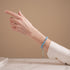 Blue Seaspray | Silver | Firefly Glass Macrame Bracelet